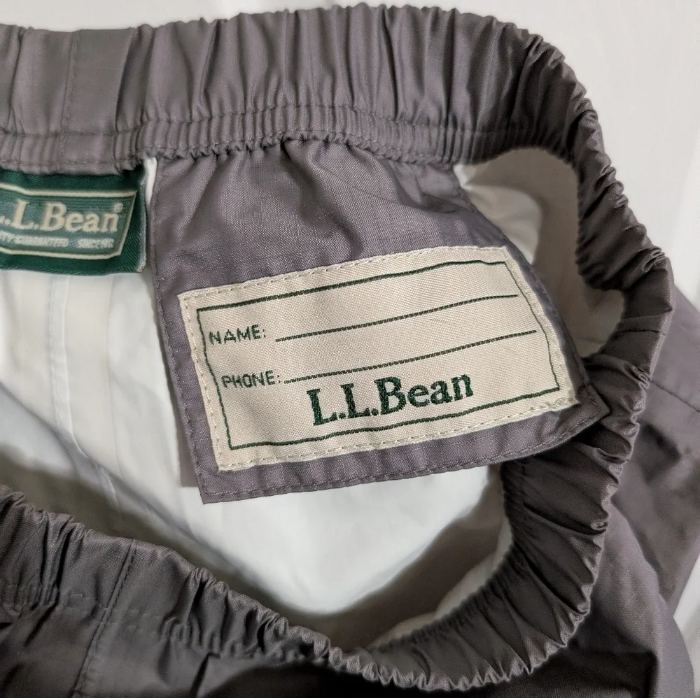 LL Bean Pants Nylon Windbreaker Waterproof Youth Kids Boys Girls Pull On Gray 8